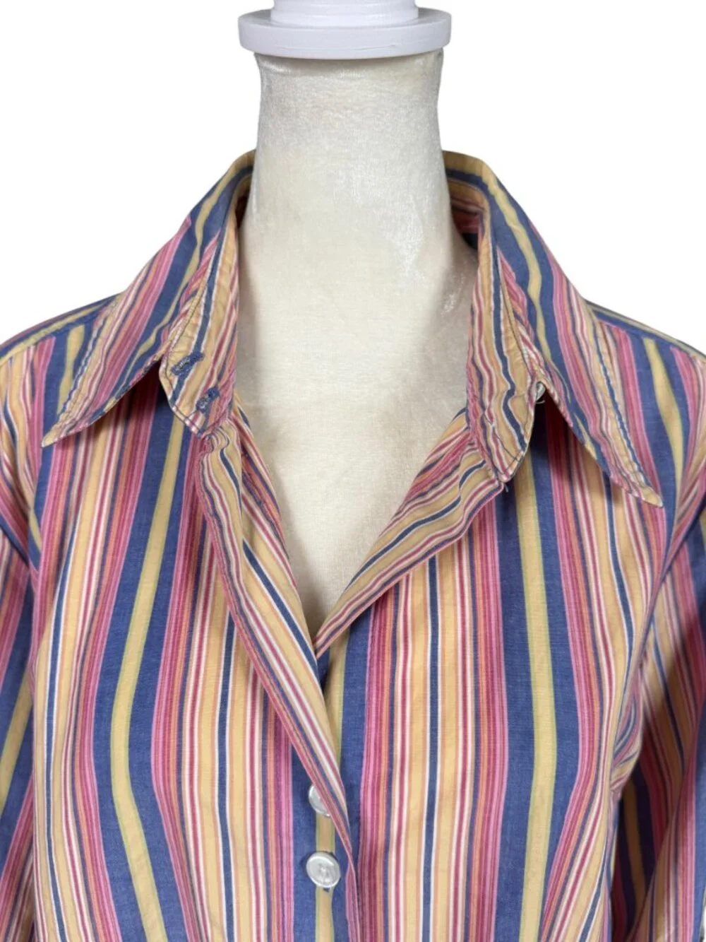 Jamaica Bay multicolored striped long sleeve button down collared shirt size L